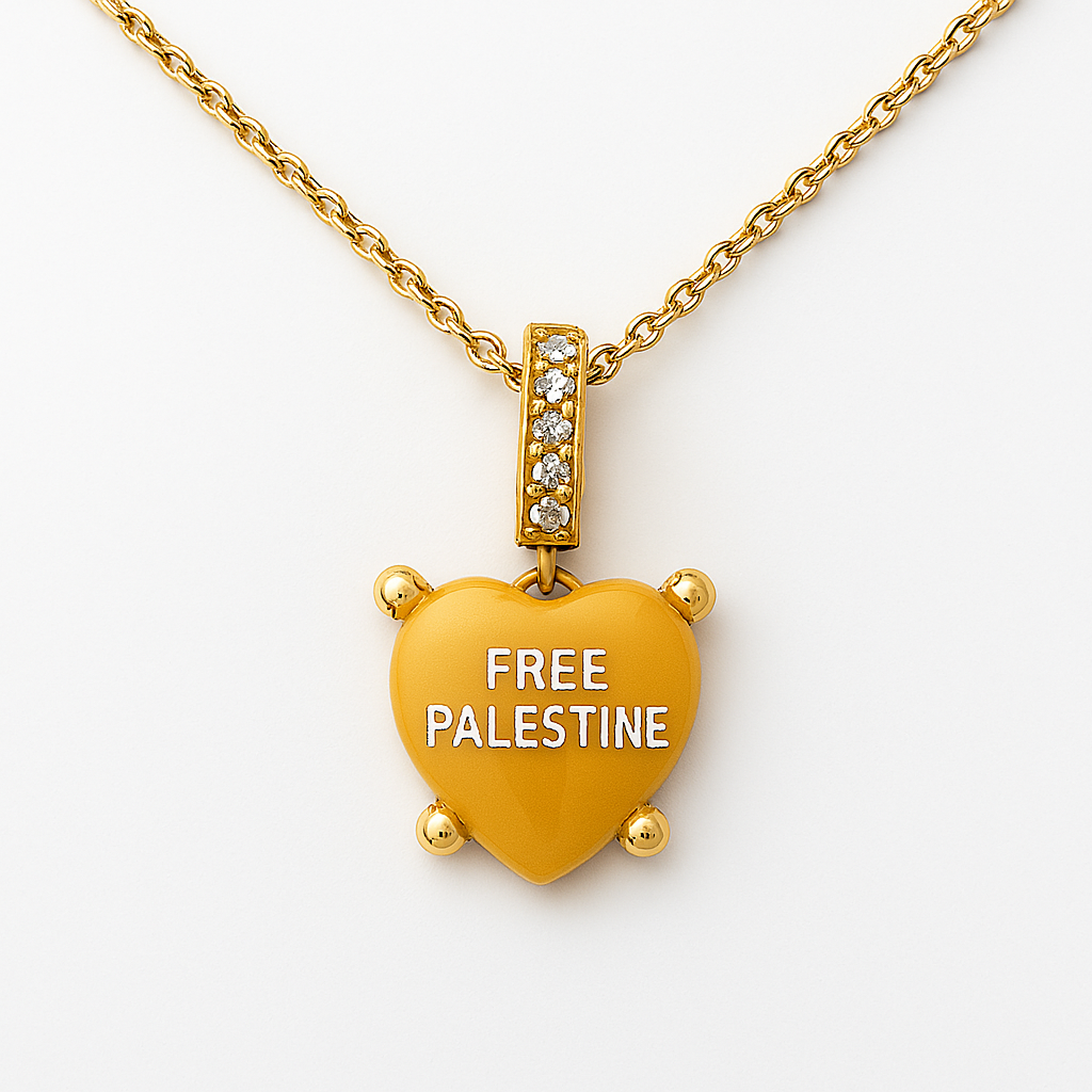Collier Cœur Orange | Free Palestine